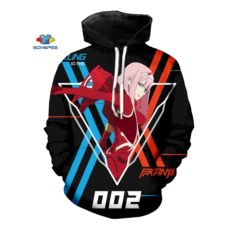 SONSPEE Новые повседневные модные футболки с коротким рукавом, 3D печать Аниме DARLING in the FRANXX Zero two мужские и женские футболки - Цвет: 4