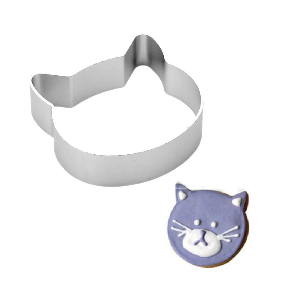 

Cat Head Shaped Christmas Kitchen Tools Aluminium Alloy Fondant Cookie Cake Sugarcraft Plunger Cutter