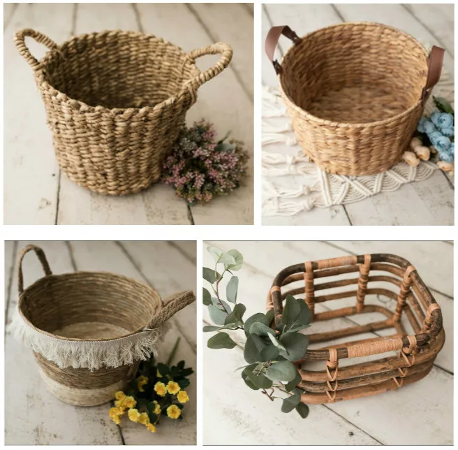 

Newborn Photography Props Creative Weaving baskets Theme Shooting Container Infant Photo Shoot Many Choices