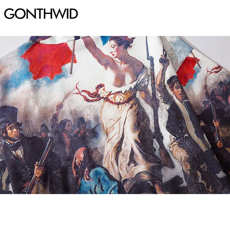 Кардиган с принтом GONTHWID Eugene Delacroix The Liberty Leading People кардиган рубашки уличная одежда