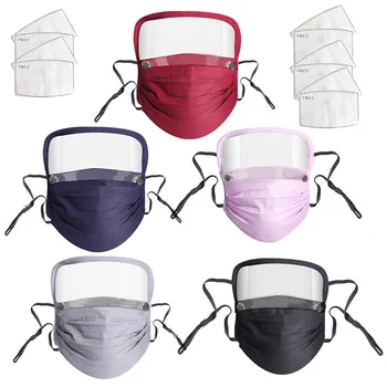 

5pc Reusable Washable Face Mask & 10pc Replaceable Pm2.5 Filter Mouth Mask Dust Windproof Cotton Valves Respirator &Goggles Mask