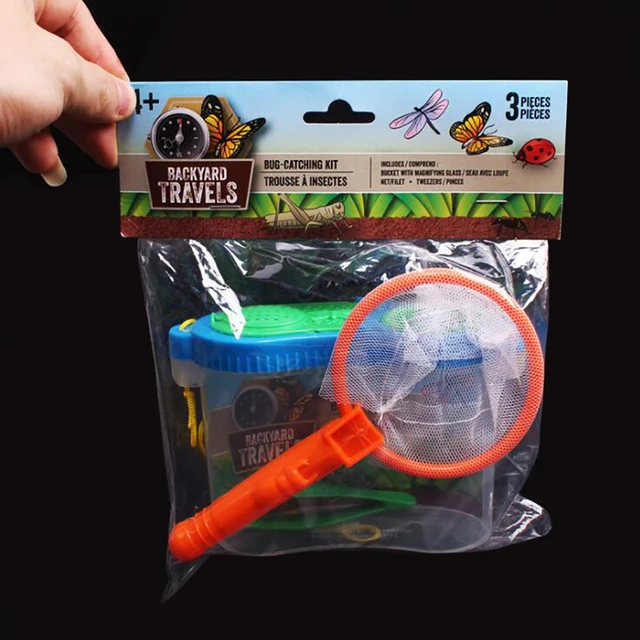 Kids Bug Viewer Outdoor Box Magnifier Observer Kit Insect Catcher Cage with Tweezers Net for Children Science Nature Exploration 5