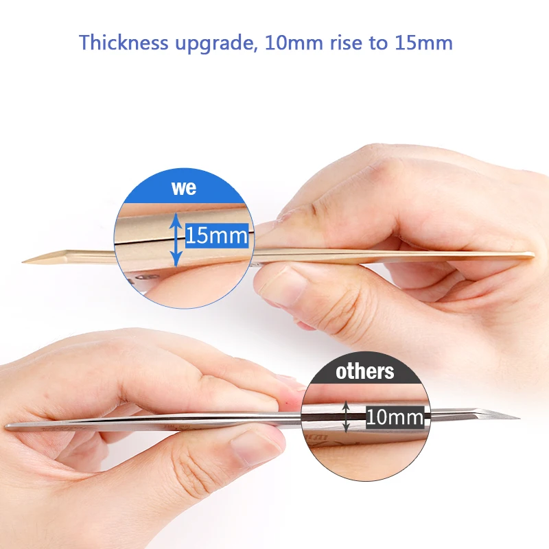 Golden eyelashes tweezers Super Precision Premium Stainless  steel Eyebrow Tweezer for Eyelashes Extension Eye Makeup Tools 3