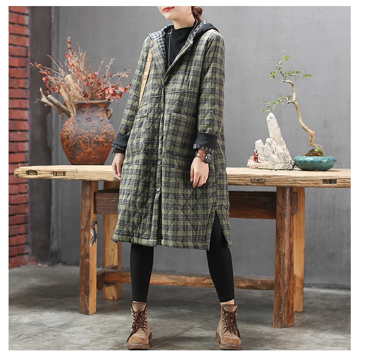 Max LuLu модные корейские женские панк уличная Женская клетчатая Длинная зимняя куртка негабаритная парка с капюшоном винтажные теплые стеганые пальто