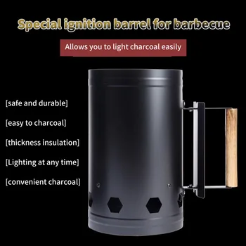 

Fast Charcoal Ignition Barrel Carbon Stainless Steel Stove BBQ Rack Tools Accessory Outdoor Kitchen Barbecue Fire Starter Bucket