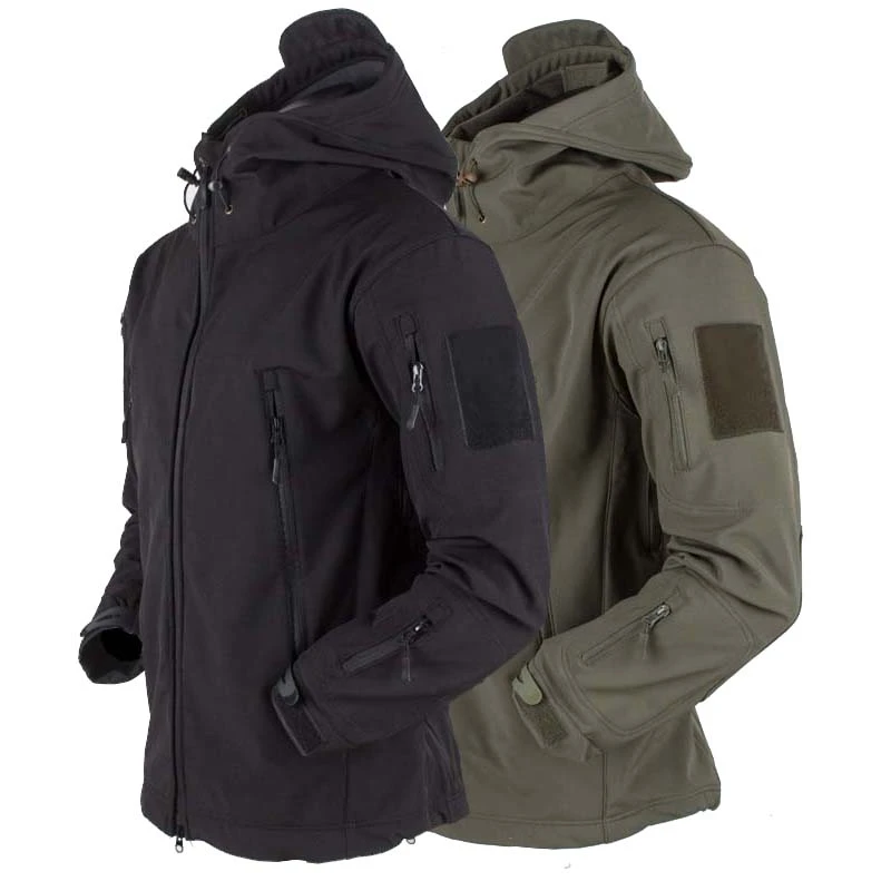 ESDY Men Soft Shell SharkSkin Waterproof Tactical Jacket Hoodie Outdoor Coat WT 