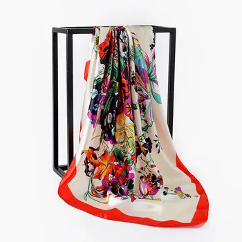 

New Style Chinese Classic Silk Spring and Autumn Women Fashion scarf Print Popular Kerchief ladies Chiffon Beach Shawl Headscarf