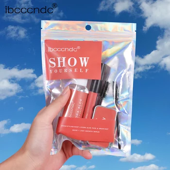 

Brows Soap Kit 3D Feathery Brows Makeup Long Lasting Waterproof Eyebrow Setting Gel with Aloe Mist Brow Growth Serum