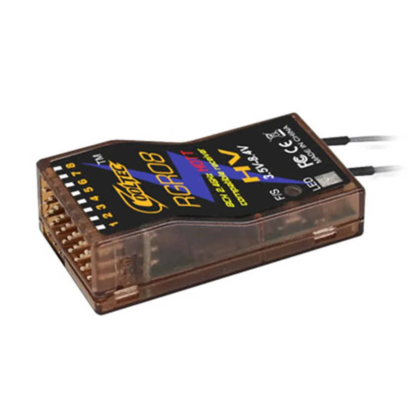 

Cooltech RGR08 receiver compatible with Graupner MZ18 MZ24 HOTT GR-12 GR-16 receiver for remote control helicopter