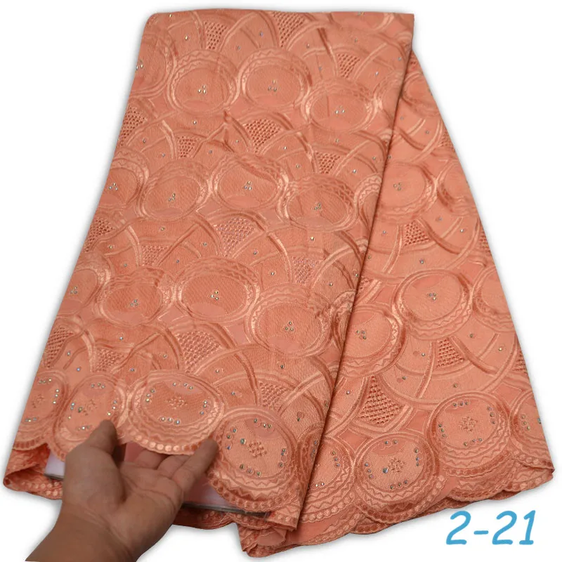 Высококачественная вышитая оранжевая кружевная ткань швейцарская вуаль кружево
