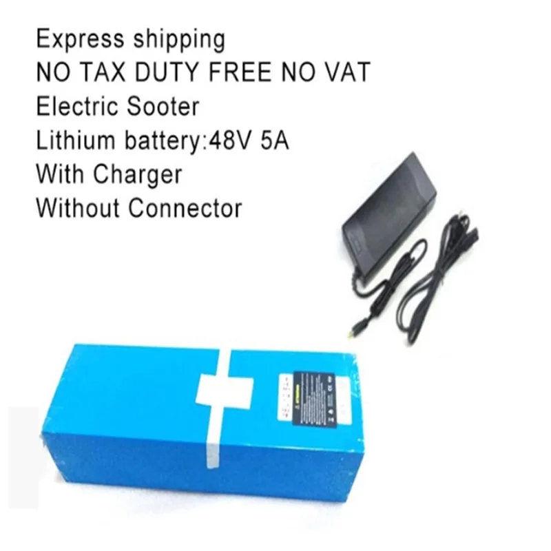 48V5A with charger Нет пошлин бесплатно без НДС 48 В батарея 36 В литий-ионные батареи для электрического скутера с зарядным устройством и разъемом Электрический скутер - Цвет: 48V5A with charger