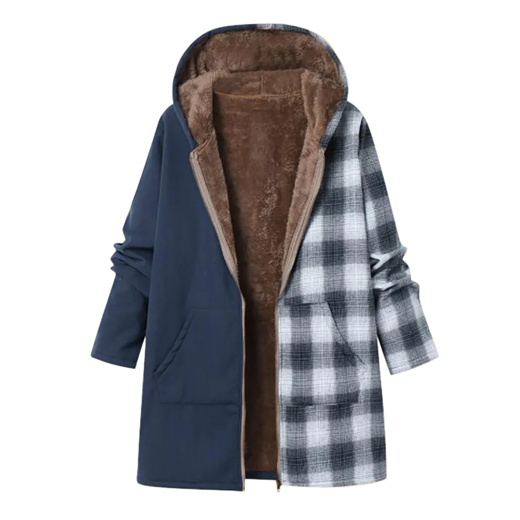 A Ropa mujer, женский плащ, casaco feminino sobretudo feminino moda, Повседневный, в клетку, с длинным рукавом, с карманами, на молнии,, L-5XL, Z4 - Цвет: A