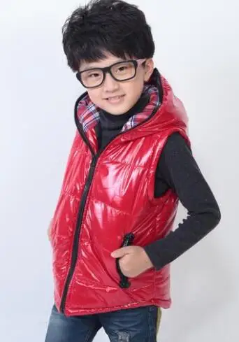 Красный thickening winter long zipper children cotton vest children vest jacket girl warm vest for boys kids clothing - Цвет: Красный