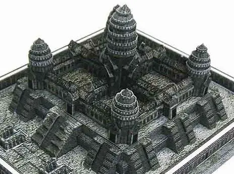 Бумажная 3d модель Angkor ват Камбоджа архитектура здание рукоделие образовательные