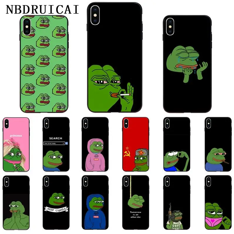 NBDRUICAI Забавный лягушонок Пепе лицо Плачущий счастливый высокое качество чехол