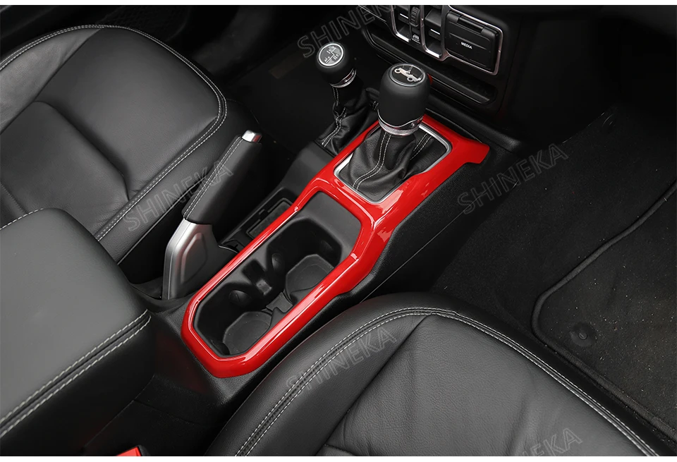 SHINEKA интерьерные молдинги для Jeep Wrangler JL+ панель управления приборной панели автомобиля панельная Накладка для коробки передач для Jeep Wrangler JL