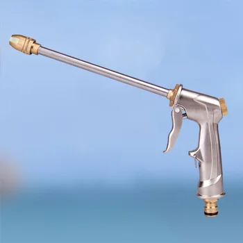 

Long Nozzle Full Metal Plating Long Nozzle High Pressure Garden Watering Flower Multi-purpose Water Gun Car Wash Tool(Silver)
