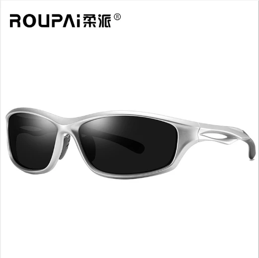 Silver frame TR90 спортивные поляризационные линзы, солнцезащитные очки унисекс, уличные походные очки, очки для велоспорта, мужские солнцезащитные очки для вождения, пешего туризма, солнцезащитные очки - Цвет: Silver frame