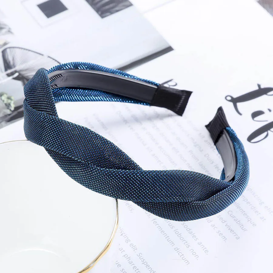 Haimeikang Twist Hairband головной убор для женщин креативный головной убор повязка крест сплошной цвет аксессуары для волос Новинка - Цвет: 1
