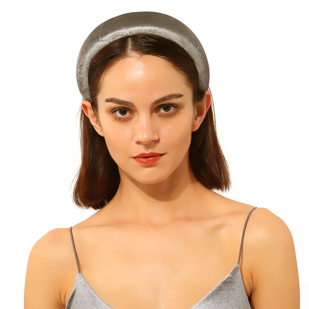 Fashion ZA Sponge Velvet Headband Hairband For Women Girls Solid Color Padded Headwear Hair Bands Hair Jewelry Accessories F0709