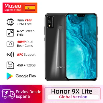 Перейти на Алиэкспресс и купить Новое поступление глобальная версия Honor 9X Lite смартфон 4G 128G 48MP камера Kirin 710 6,5 ''мобильный телефон Android P GPU Turbo 3,0 NFC