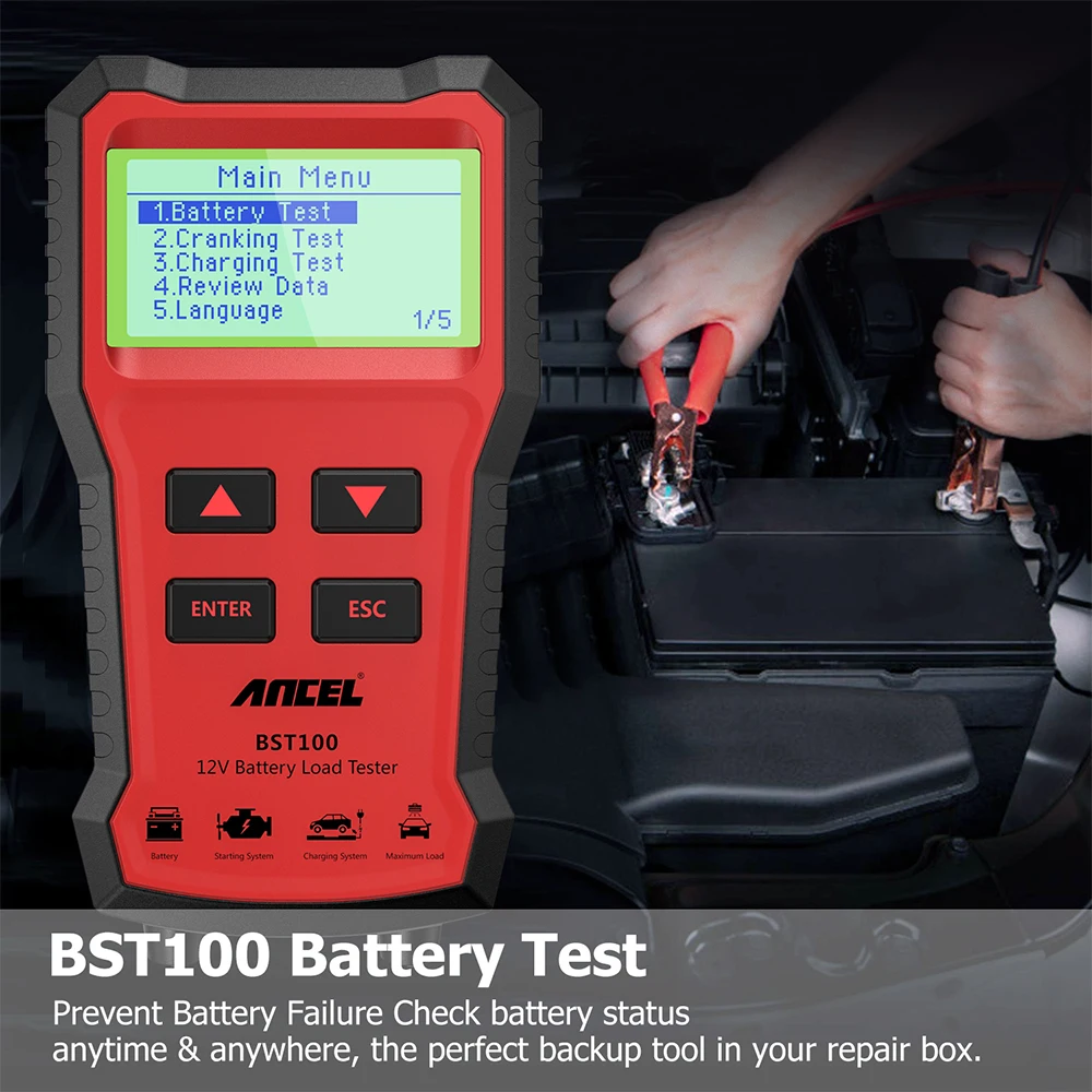 ancel bateria de carro tester cranking teste de carregamento carro ferramentas de diagnóstico bci cca analisador bateria pk