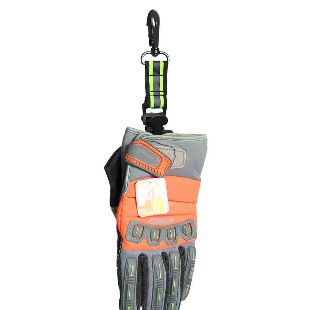 Fluorescent Green Fire Work Glove Strap Heavy-Duty Reflective Rescue Turnout Gear Clip