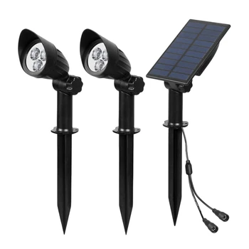

2X3W Outdoor Solar Garden Spotlight Waterproof Courtyard Lawn Backyard Landscape Spot Lights Tree Flower Decor Lamp