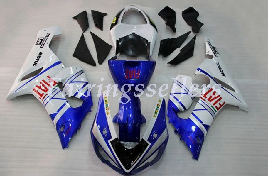 OEM Качество Литья Под Давлением Мотоцикл ABS Обтекатели наборы подходят для kawasaki Ninja zxzx6r 636 2005 2006 05 белый черный - Цвет: Blue White