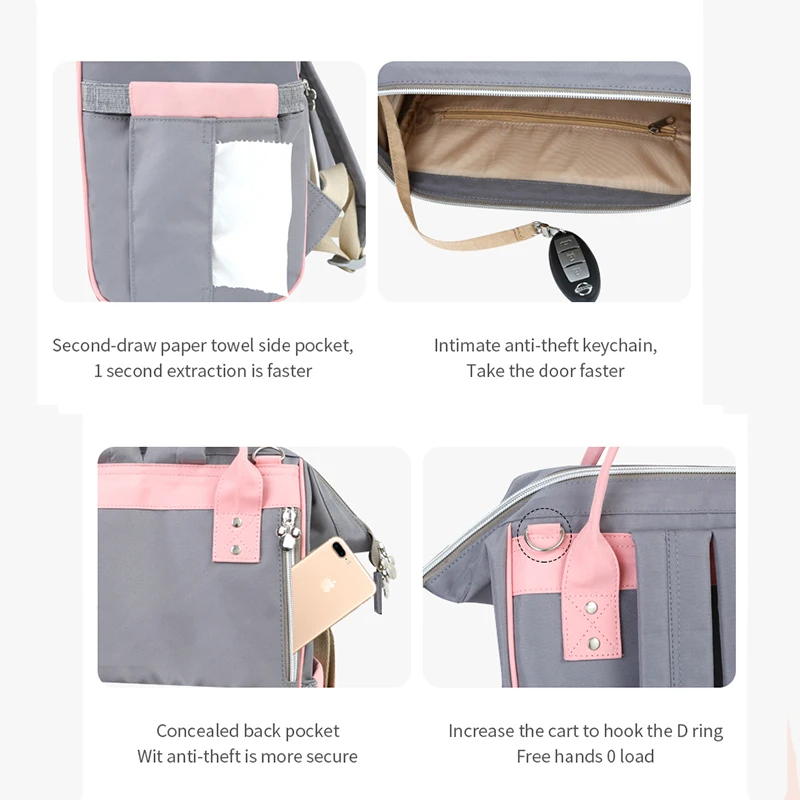 Disney 2019yearthe new usb   waterproof  fashion mummy maternity nappy bagbackpack mommy bags maternity large nappy  bags