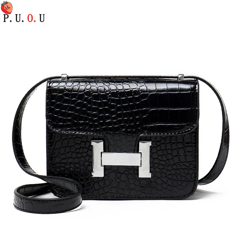 

2019Crocodile Women Shoulder Bags Designer Brand High Quality Handbags Luxury Pu Leather Crossbody Bag Small Flap Female Purses