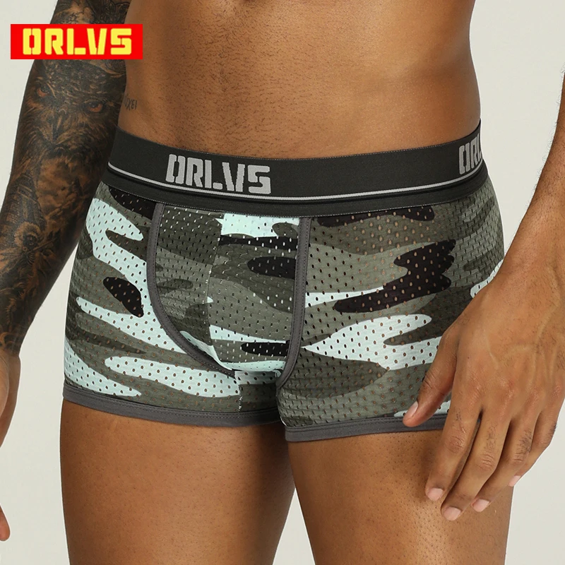 

ORLVS Brand male underwear cueca tanga quick dry male panties breathable boxer para hombre comfortable boxer shorts OR191