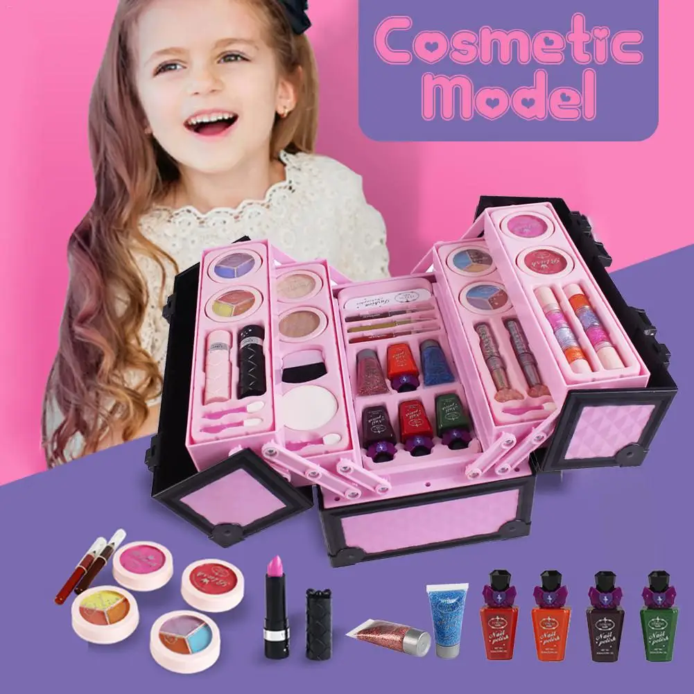 

23 Pcs Simulated Cosmetic Case Water Solubility Cosmetic Case Toys Makeup Tool Kit Box Besutiful Princess Girls Birthday Gift