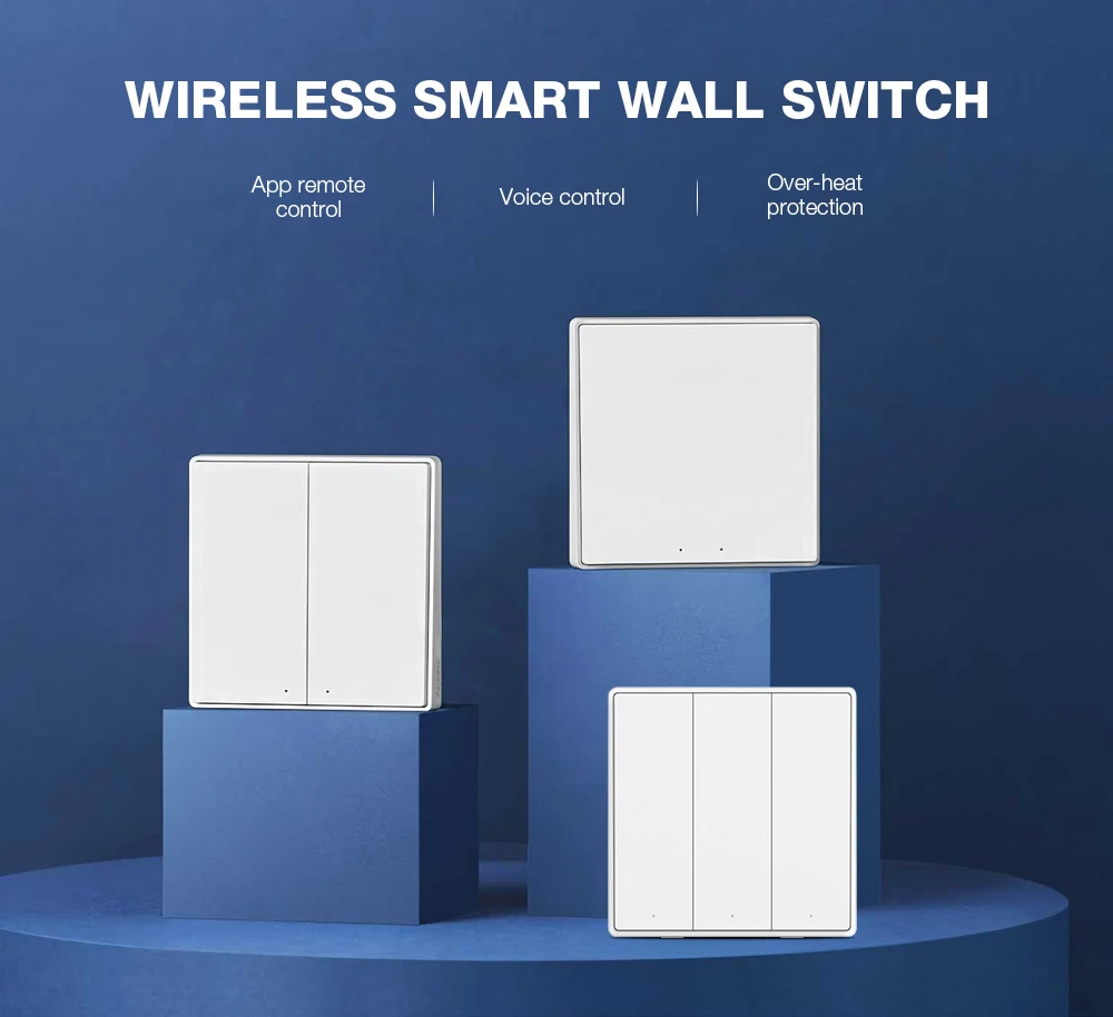 AQara QBKG21LM Wireless Smart Wall Switch 1-gang Design APP / Voice Control Over-heat Protection