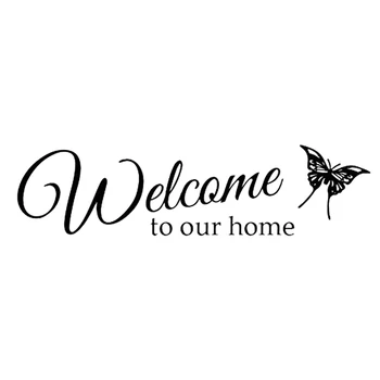 

Welcome to Our Home sayings PVC Sticker Decor Decal:black