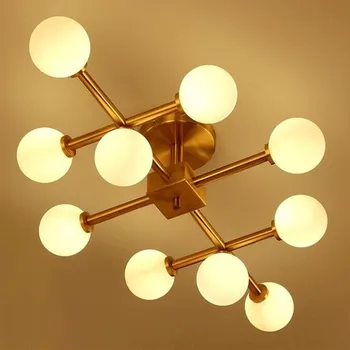 

Nordic gold modern light ceiling lamp glass hanging lamp