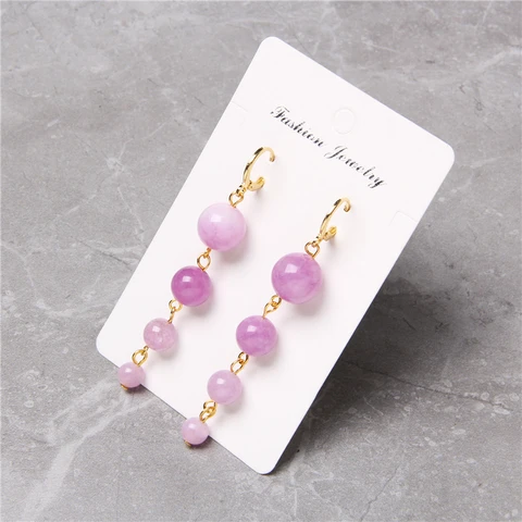 Chakra colors stone bead long Drop Earrings Bohemia Dangle Reiki Healing women earring Vacation BOHO Jewelry gift dropshipping