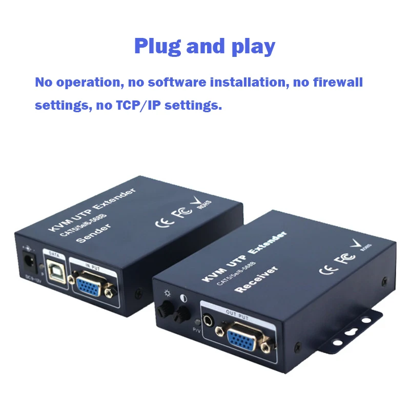 Extensor com Áudio Extensor sobre Cat5 Estéreo 100m Cat5e - 6 Cabo Nenhum Atraso & Perda Vídeo Transmissor 328ft Vga Usb Kvm - Image 5