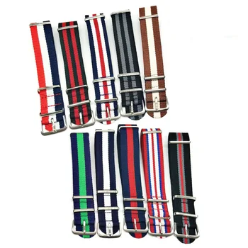 

Three Loops Military Nylon Watchband Woven Strap Universal Watch Accessories Watch Band for Men Women 18mm 20mm 22mm