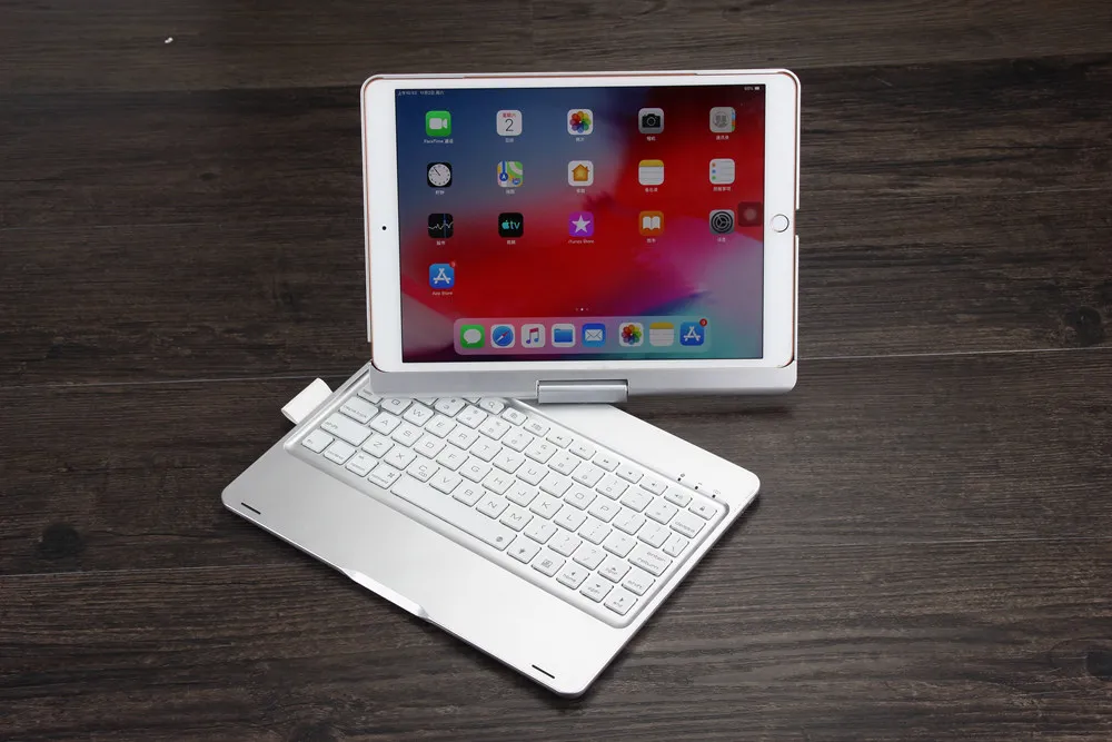 Для нового iPad 7 10,2 7 цветов светодиодный с подсветкой вращающийся на 360 градусов смарт-раскладушка беспроводной Bluetooth чехол для клавиатуры