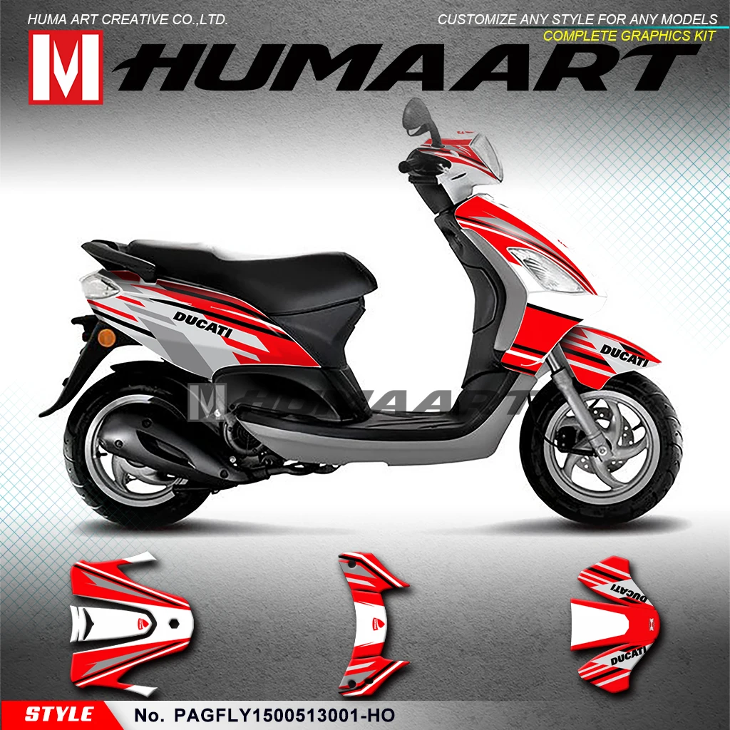 HUMAART мотоцикл Графика персонализированные наклейки скутер для Piaggio FLY 150 2005 2006 2007