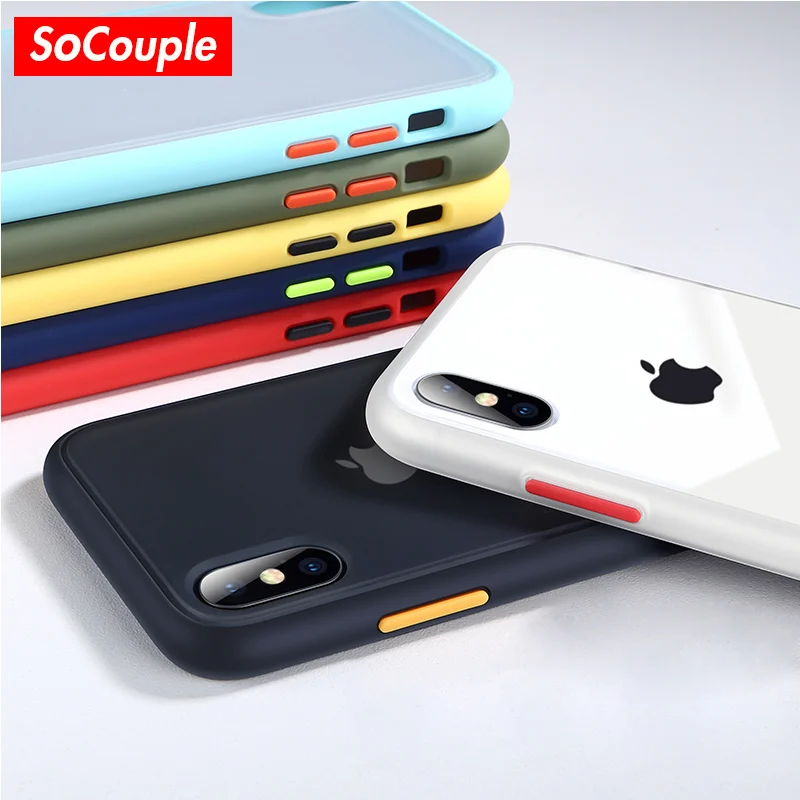 

SoCouple Anti-knock Armor Phone Case For iphone XS max X XR 11 Pro Max Clear Color Case For iphone 7 8 6 6s plus Back Cover