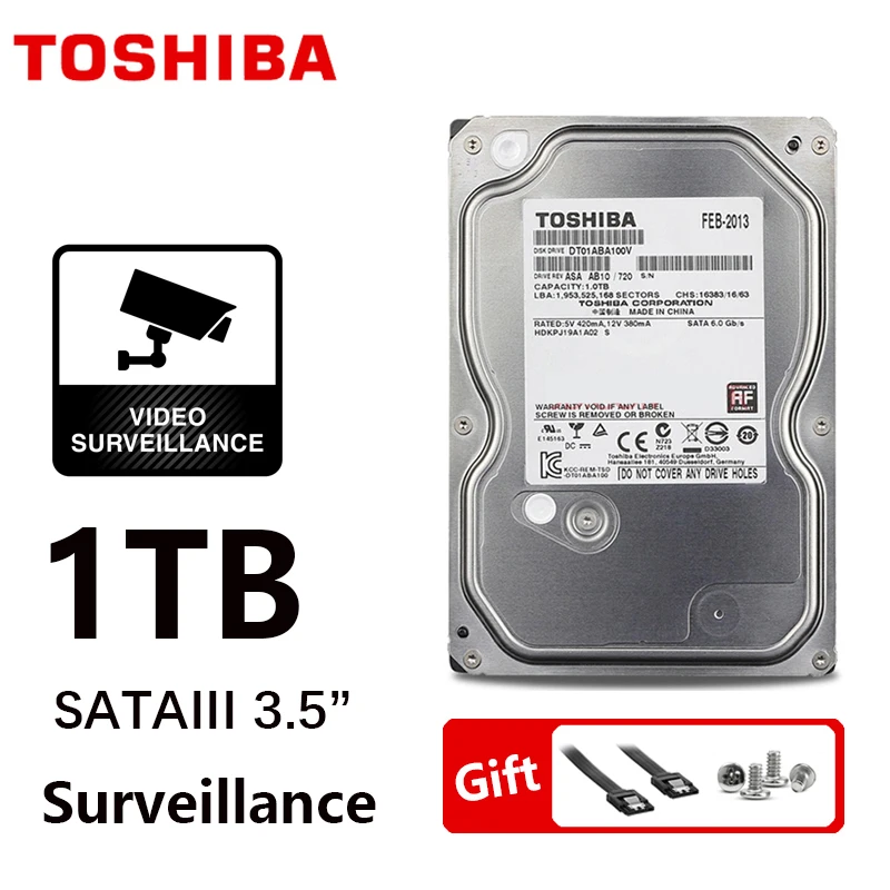 TOSHIBA DVR NVR CCTV 1 ТБ жесткий диск 1000GB HDD HD внутренний SATA 3 5700 об/мин 32M 5 &quotжесткий |