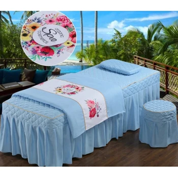 

Promotion! 4-Piece Beauty Bed Massage Table Set - Soft Cotton Facial Bed Cover - Includes Sheets and Bedspread Pillowcase Cover