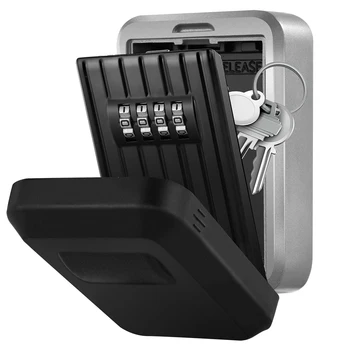 

4 Digit Combination Key Lock Box Waterproof Resettable Wall Mounted Key Safe Box Storage Case Organizer for Home Office School