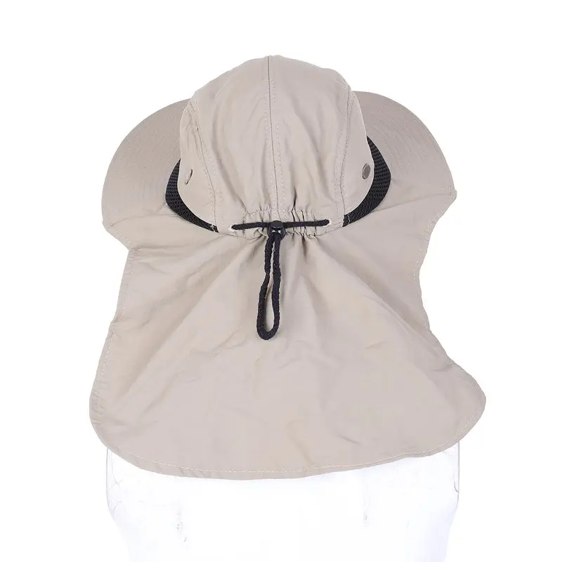 Открытый Рыбалка Пешие прогулки Boonie Snap Hat козырек уха шеи крышка Солнцезащитный щиток Крышка хаки цвет