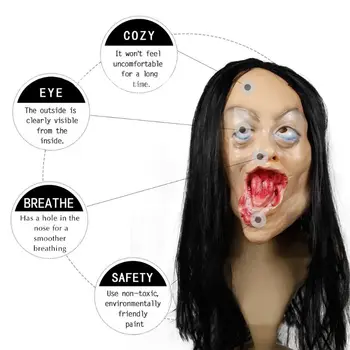 

Halloween Horror Female Ghost Wig Mask Headgear Festival Party Game Supplies