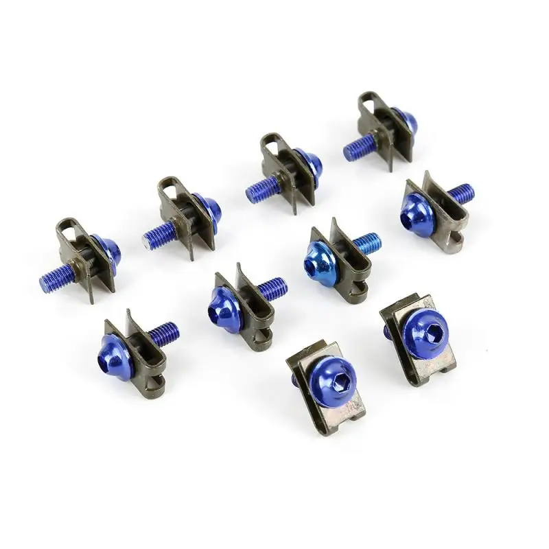 Auto Fasteners Auto Accessories Motorcycle Fasteners Motorcycle Screws Motorcycle Accessories Car Accessories 10PCS Aluminium Motorcycle M5 Fairing Bolts Fastener Clips Screw Nuts Metal Nuts & Bolts