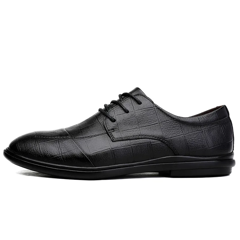 black Новые модные мужские модельные туфли мужские классические коричневые и черные деловая обувь из натуральной кожи мужские вечерние офисные нарядная обувь для мужчин - Цвет: black