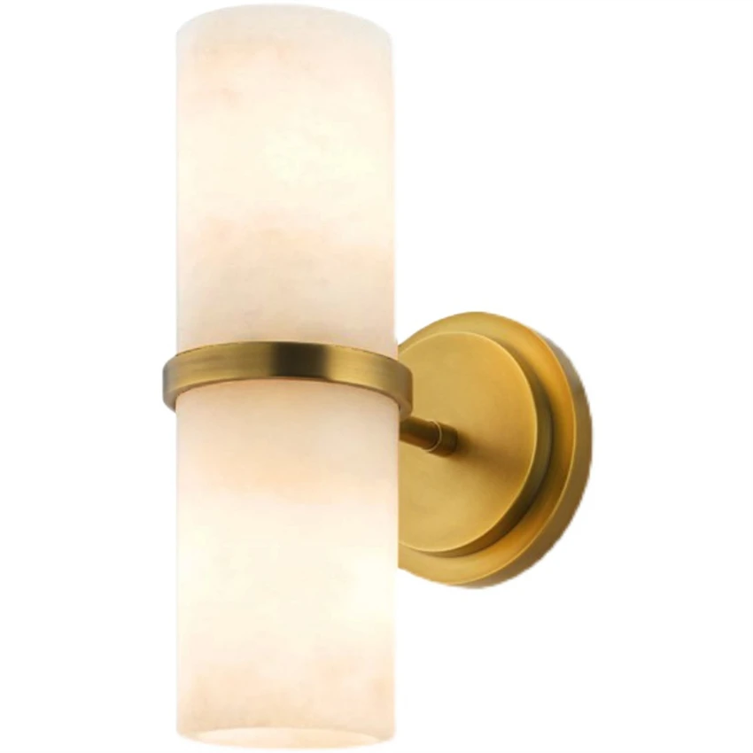 

American country copper mirror front wall lamps LED retro study aisle bedroom decorated bronze glass sconces lights lighting